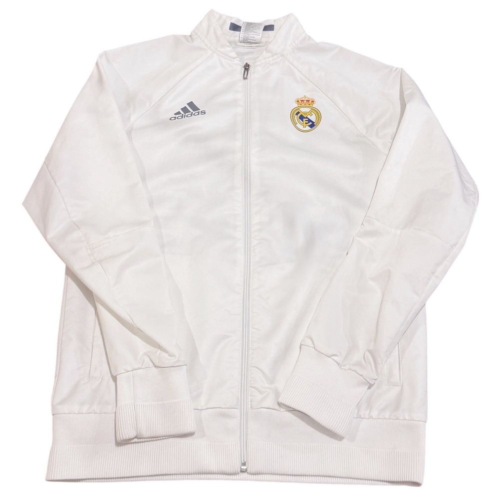 Adidas Real Madrid Mens‎ White Full Zip Soccer Anthem Track Top Futbol Jacket XL